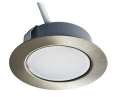 Trango Conjunto de 4 - 12 voltios AC/DC Foco empotrable LED, luminaria empotrada, luz de techo TGG4E-042 níquel mate para reemplazar luces de muebles convencionales G4 luces de campana de cocina, etc.