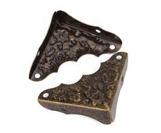 BQLZR - Paquete de 20 protectores de esquina, decorativos, estilo Vintage, antiguo, cobertura para bordes de color bronce, protectores de guardas de escritorio