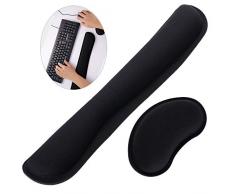 Yizhet Alfombrilla de Ratón con Reposamuñecas, Teclado Reposamuñecas Antideslizante Alfombrilla de Ratón Ergonómico Gaming Teclado Kit para Muñeca para Oficina, Casa