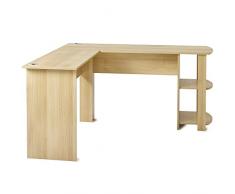 Escritorio de oficina en forma de L para ordenador, mesa grande para esquina para PC con 2 estantes para el hogar y la oficina