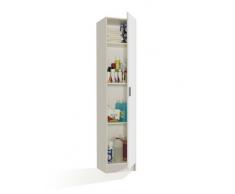 FORES - 007141O - Mueble armario multiusos 1 puerta, color Blanco, medidas: 182 x 37 x 37 cm de profundidad