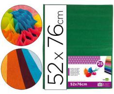 PAPEL SEDA LIDERPAPEL VERDE OSCURO 52X76CM 18 GR/M2 PAQUETE DE 25 HOJAS