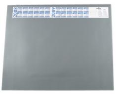 Durable 720410 - Vade de sobremesa con calendario y funda antirreflejos (650 x 520 mm), color gris