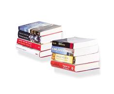 LIFA LIVING Estante Flotante Invisible, Juego de 2 estantes Invisibles de Pared para Libros, Estante metálico Color Blanco, Resistente hasta 6 kg