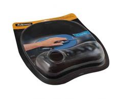 Fellowes Gel Crystals - Alfombrilla de ratón con reposamuñecas ergonómico, color negro
