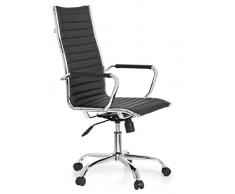 hjh OFFICE 660940 VEMONA 20 Silla de oficina, piel sintética negro cromado