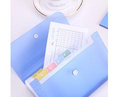 13-Pocket carpeta clasificadora, Candy Color A6 pequeñas bolsas de documentos Ampliación de la cartera Bill carpetas, 7 x 4,5 cm azul azul