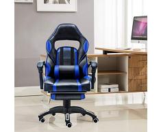 Reclinación administrativa Juego Silla de cuero Oficina en casa Eslabón giratorio Ordenador ejecutivo Escritorio Silla Altura ajustable Sillón reclinable ergonómico con cojín lumbar y reposapiés acolc
