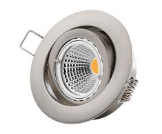 Foco Led empotrable con portapuntas de montaje de acero inoxidable focos COB marco GU10 230V 5W Foco luz blanca cálida, 5 Pack COBY Elegante lámpara