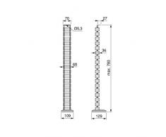 Emuca 3196725 Columna organizadora de Cables para Escritorio o Mesa en plástico, Gris Metalizado