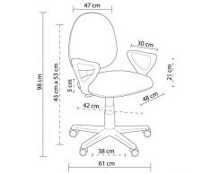 Adec - Silla escritorio giratoria despacho o estudio Danfer, medidas 61x55x109 cm, color Azul