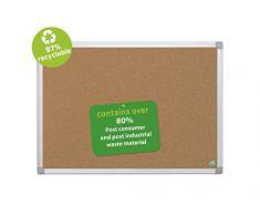 Bi-Office Earth - Tablero de Corcho, 90 x 60 cm, Tablón de Anuncios con Marco de Aluminio