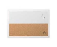 Bi-Office - Combo Pizarra Blanca y Tablón de Anuncios Elements, Magnético, Borrado en Seco/ Corcho, Marco MDF Blanco, 60x40cm