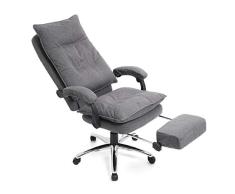 SONGMICS Silla de Oficina con Asiento expandido, Altura Ajustable, Diseño ergonómico OBG78GY