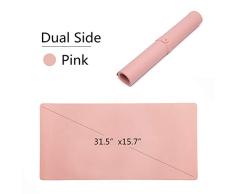 Almohadilla de escritorio de doble cara, alfombrilla de escritorio de oficina, resistente al agua, accesorios de protector de escritorio de cuero de PU para oficina y decoración del hogar