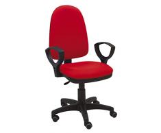 La Silla de Claudia - Silla Escritorio y Oficina Torino Color Rojo. Silla Oficina ergonómica con reposabrazos. Asiento y Respaldo Regulables. Ruedas de Goma