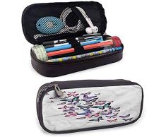 Pequeña bolsa de lápiz de cuero de la PU de las mariposas, sostenedor femenino lindo de los efectos de escritorio de las alas