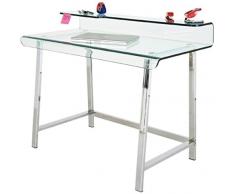 Mesa escritorio cristal y acero inoxidable