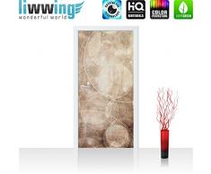 Liwwing - Papel pintado para puerta de fieltro de 100 x 211 cm con diseño de papel pintado adhesivo para puerta de la decoración de imagen de la xxl póster para puerta de diseño abstracto de la burbuja de jabón de colour - no, 193, beige