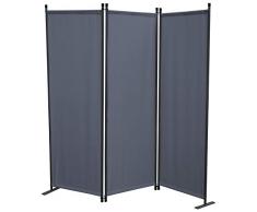GRASEKAMP Qualität seit 1972 - Biombo de 3 Piezas, Panel de separación, protección Visual, Color Gris