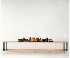 Skaffa Estanteria WOOD Libreria en Madera Maciza Modular Design estantes repisas. Made in Italy cm. H 49 X 200