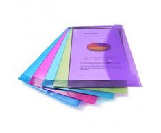 Rapesco Documentos - Carpeta portafolios A4+ horizontal, en varios colores traslúcidos, 5 unidades, polipropileno, foolscap