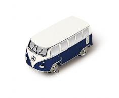 Brisa VW Collection - Volkswagen Furgoneta Hippie Bus T1 Van Mini Modelo en Caja de Regalo, Pisapapeles, Iman para Tablón de anuncios, Decoración Magnética para Nevera como Regalo/Souvenir (Azul)