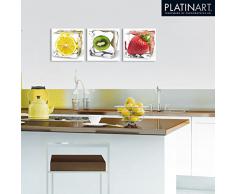 Eurographics DG-AU2101 - Cristal con póster decorativo, diseño de cubito de hielo y limón, 20 x 20 cm