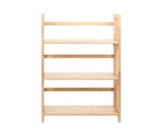 Premier Housewares - Estantería plegable con 3 estantes (madera de caucho, 96 x 70 x 30 cm)