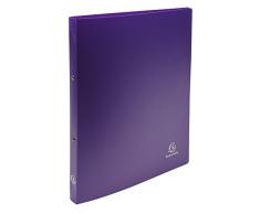Exacompta A4 PP 2 anillas opaca carpeta de cartón, color morado (Pack de 5)