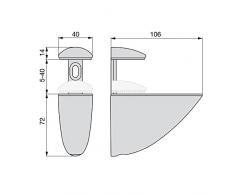 Emuca 4009025 - Lote de 2 soportes mod. Pelicano para estante de madera o cristal de espesor 5-40mm acabado pintado aluminio