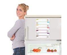 CKB Ltd® Multi-Language frigorífico pizarra magnética con rotulador blanco y bolígrafo imán de borrado en 1 cocina memo aviso grande diario planificador comida dieta alimentos Prep Fitness A3 borrado en seco semanal