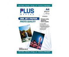Plus Office InkJet Paper Photo Quality - Papel fotográfico, 2880 dpi, paquete 100 hojas, A4
