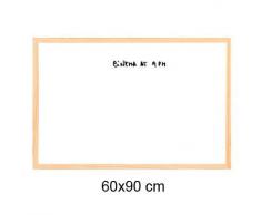 Bi-Office Budget - Pizarra Blanca con Marco de Madera, no Magnética, 90 x 60 cm
