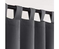 PONY DANCE Cortinas Grises Largas - Cortinas Gruesas Termicas Aislantes Frio/Paneles Reduccion Ruido de Salon Comedor Oficina Decór para Ventanas & Separador Ambientes, 2 Uds, 140 x 245 cm (An x L)