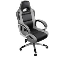 IntimaTe WM Heart Silla Gaming, Silla de Escritorio Oficina Ergonómica, Racing Silla Gamer, Altura Ajustable Asineto Grande Cómodo, Gris