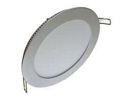 V-TAC 4827 - Luminaria de techo empotrable redonda led (15 W mate 6000 K luz blanca fría 1050 lm ángulo de dispersión de 120° 180 mm exterior + sección 105 mm regulable y no regulable cada transformador VT-1500 RD) color blanco