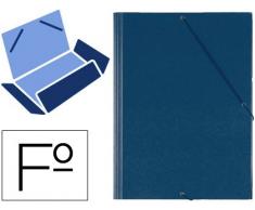 CARPETA GOMAS SOLAPAS PLASTICO SARO FOLIO AZUL