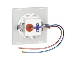 ledscom.de LED lámpara de Escalera FEX lámpara empotrable en la Pared, Blanca, Angular, 8,5x8,5cm, 230V, Blanca cálida, 6 UDS