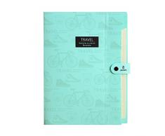 Carpeta clasificadora tipo acordeón de 8 bolsillos, para organización de documentos, tamaño A4, color verde