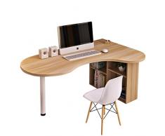 HEMFV Escritorio de la esquina del escritorio del ordenador, oficina de la esquina redonda turística, en forma de L Inicio Gaming escritura estación de trabajo PC escritorio de la tabla, ahorro de esp