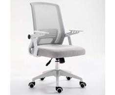 Wenhui Silla de Oficina de Escritorio para computadora, Silla Lumbar ejecutiva de Malla ejecutiva ergonómica para Silla de Oficina con Brazos abatibles (Color : Gray)