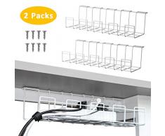 Bandeja de gestión de Cables para Debajo del Escritorio, 2 Paquetes