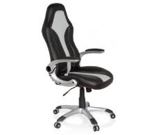 hjh OFFICE 621780 silla gaming RACER 400 piel sintética negro plateado reposabrazos plegables