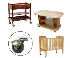 ParaCity - Juego de 4 ruedas giratorias de 360 grados con capucha y freno redondo para silla de escritorio, mesa de café, juguetes, zapatos, 2inch(50mm)-No Brake