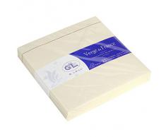 G.Lalo - Sobres de papel (doblado, con pegamento, verjurado, 140 x 140 mm, 25 unidades), color blanco