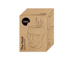 Balvi Portalápices The Head Color Gris Forma de Cabeza Silueta geométrica Cemento