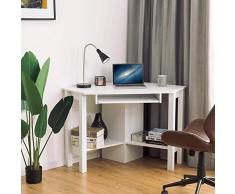 COSTWAY Mesa de Ordenador Escritorio Esquinera 120 x 60 x 76,5 cm TV Mueble para Hogar Oficina Estudio Trabajo (Blanco)