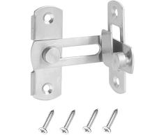 3 Piezas Pestillo de la Puerta de Acero Inoxidable de 90 grados, Puerta de Seguridad Hebilla Deslizante Puerta de Jaula Para Mascotas Cerradura Industrial, Para Puerta Corredera, Ventana o Armario