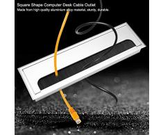 Ojales cuadrados para ordenador, cable de mesa, organizador de alambre, salida de agujero
